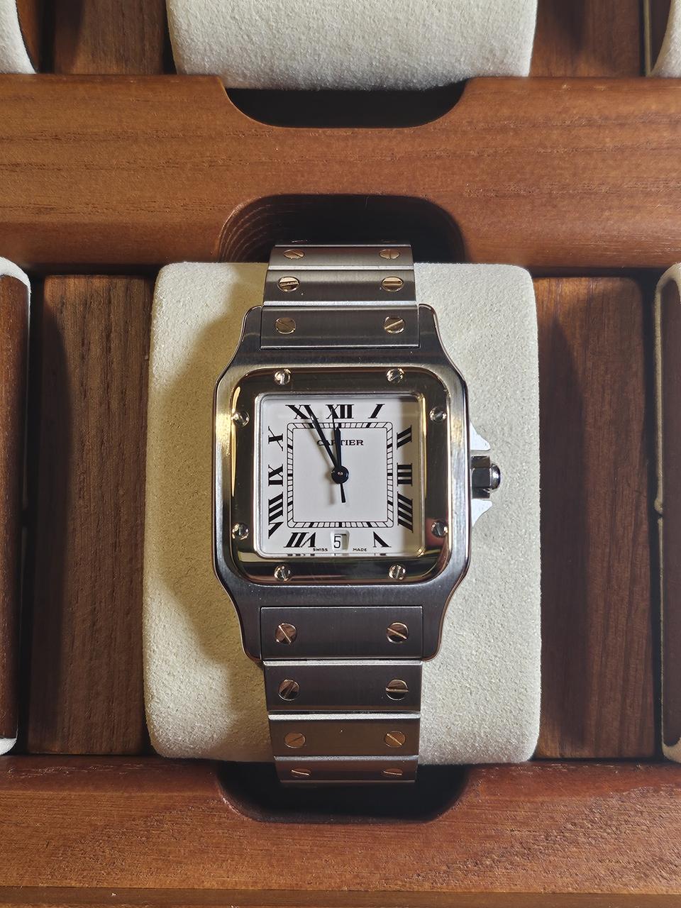 까르띠에 산토스 갈베 콤비(18K) 라지 쿼츠