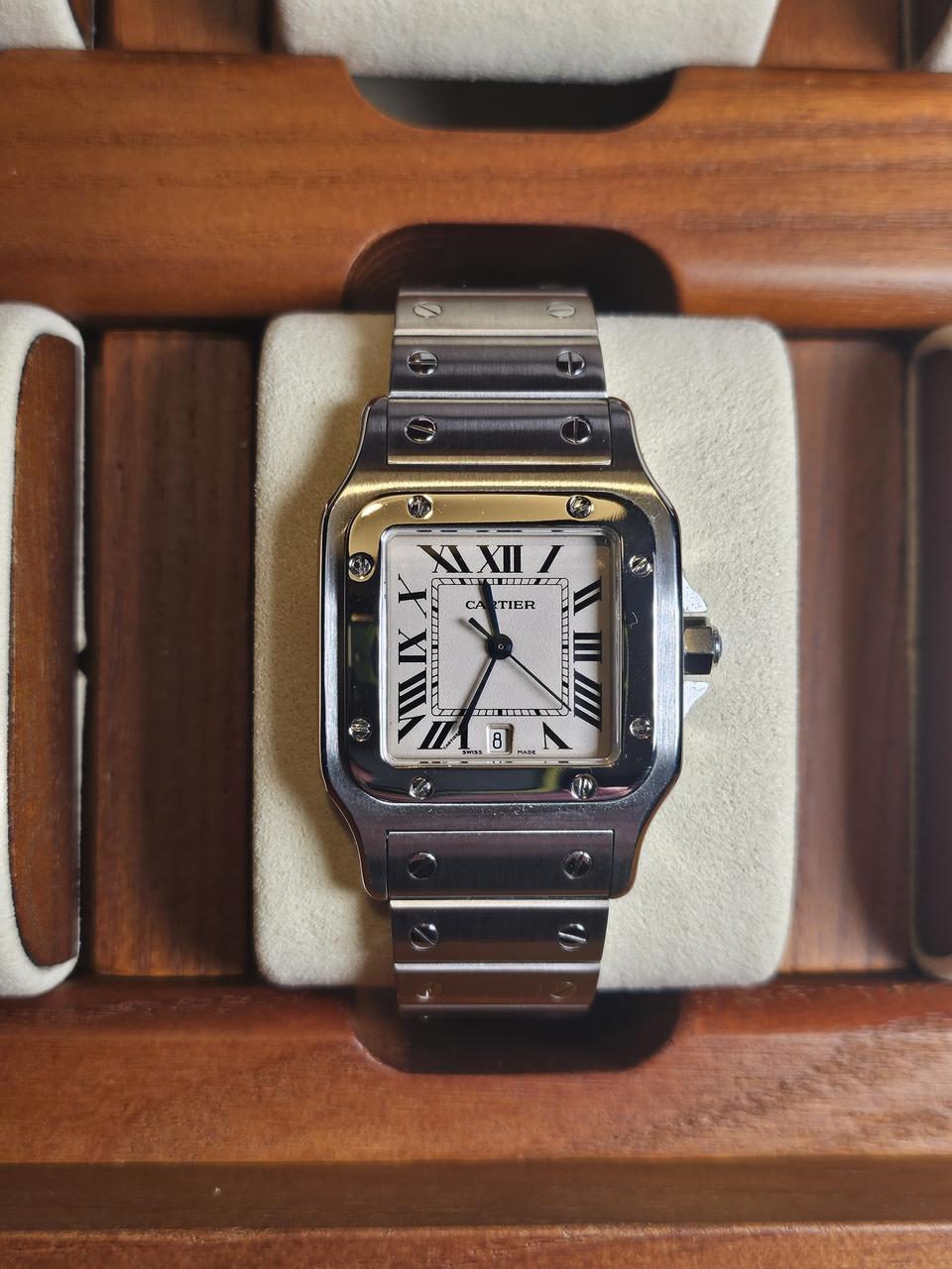 까르띠에 신토스 갈베 스틸 라지 쿼츠