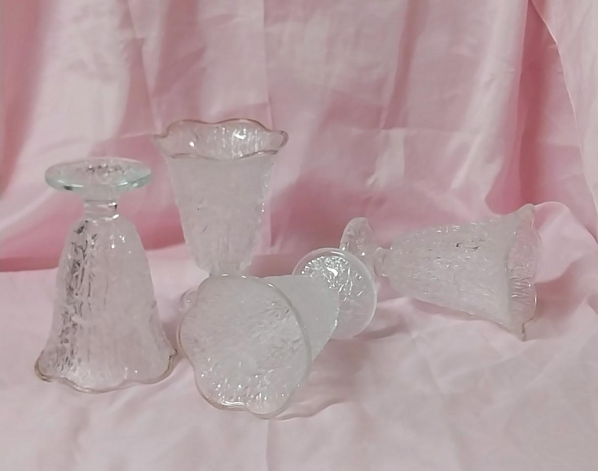 빈티지 수입 글라스잔 파르페잔 아이스크림 쥬스잔 유리잔 4개