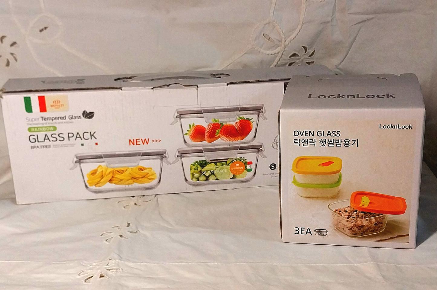 새제품 미개봉 오븐용기 내열유리 글라스락 반찬용기락앤락 햇쌀밥용기 6