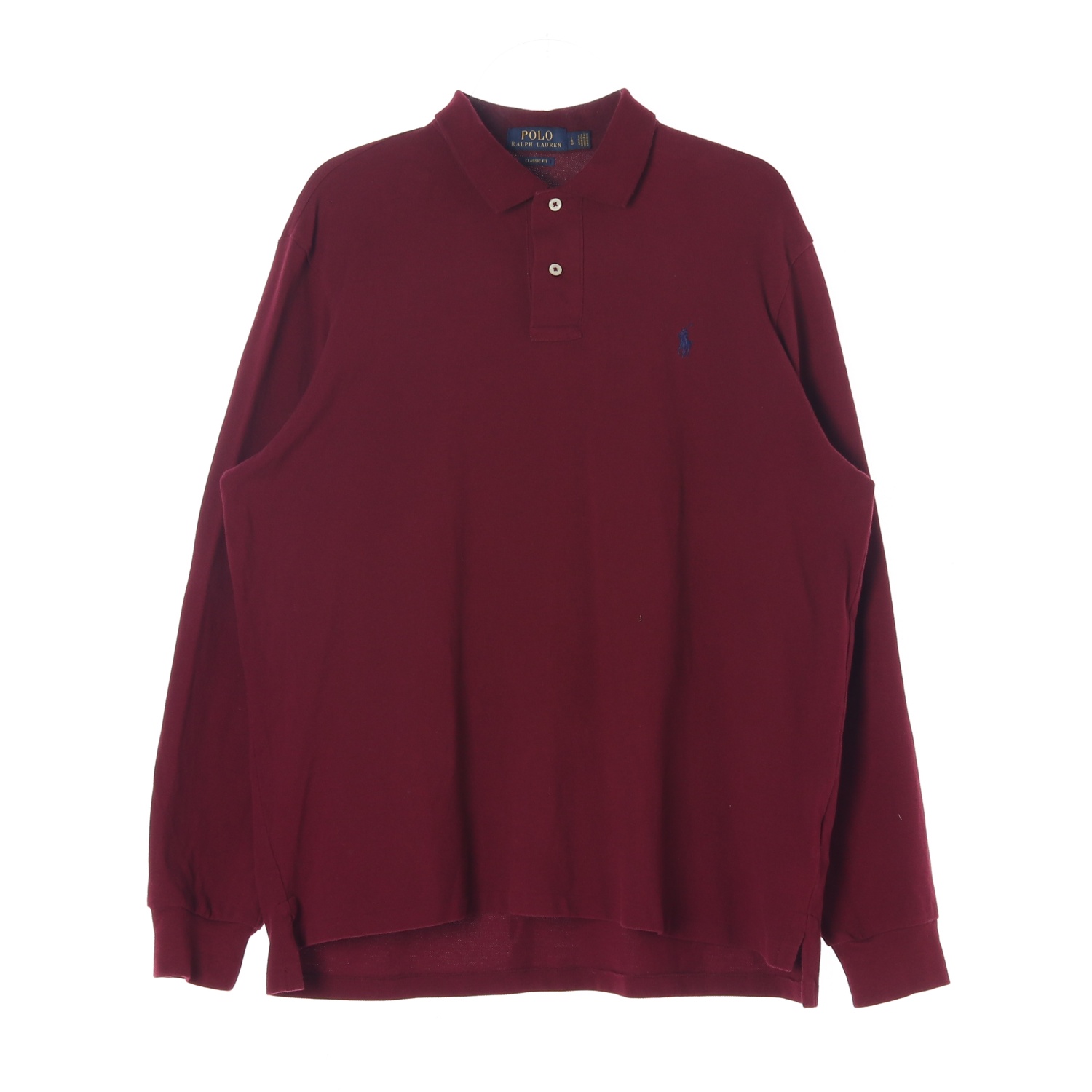 (정품)[L]폴로 랄프 로렌 버건디 긴팔 카라 티셔츠