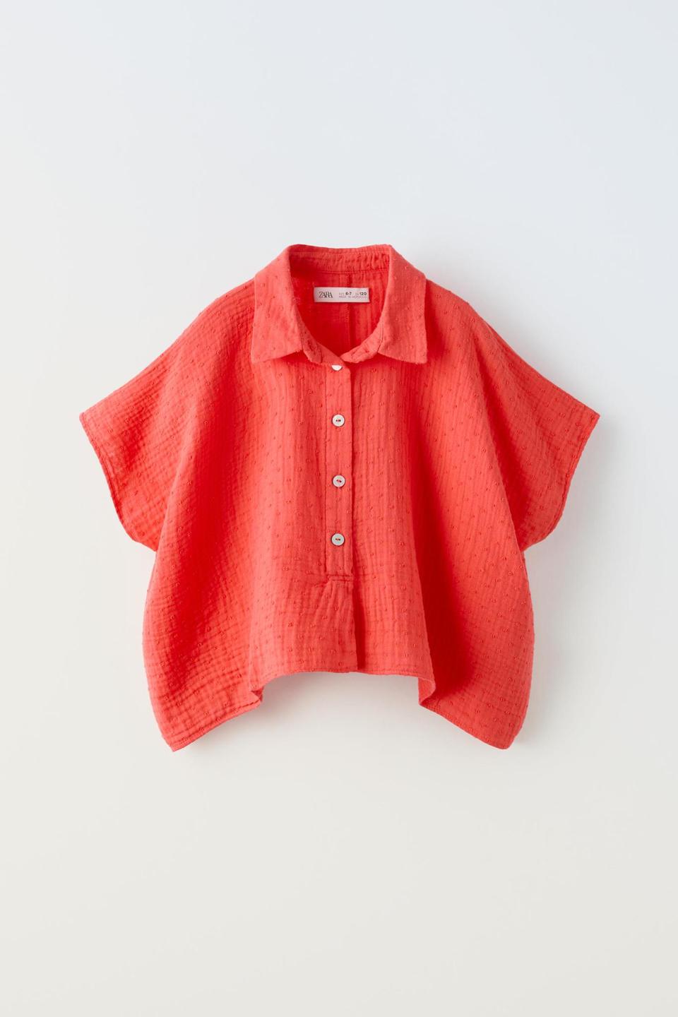 자라키즈 도티드 스위스 셔츠 6-7y 새상품