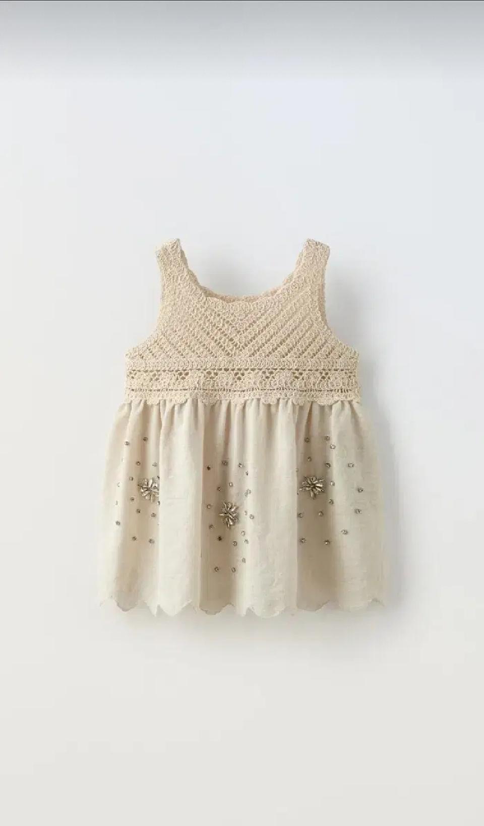 자라키즈 주얼리 콤비 니트 탑 새상품