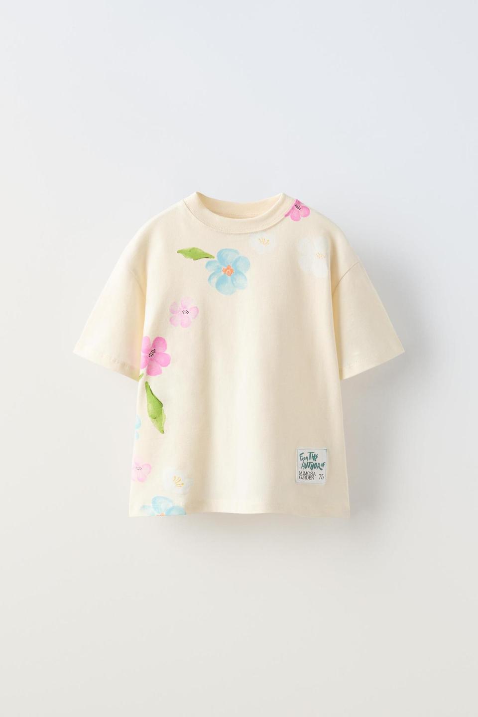 자라키즈 태그 프린트 티셔츠 6-7y 새상품