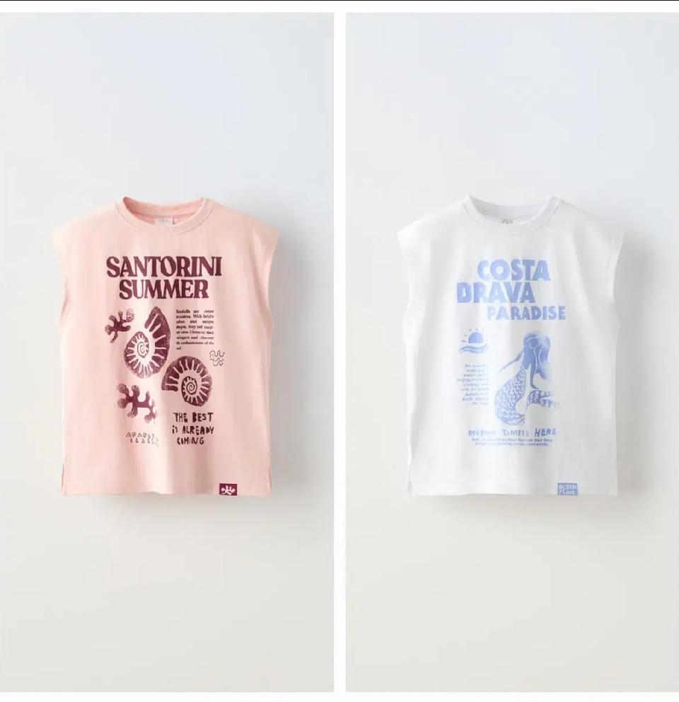 자라키즈 마린 프린트 티셔츠 새상품