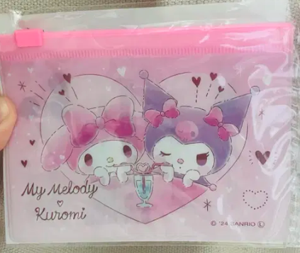 산리오 슬라이드 지퍼백 4종 쿠로미 마이멜로디 키티 포차코 시나모롤