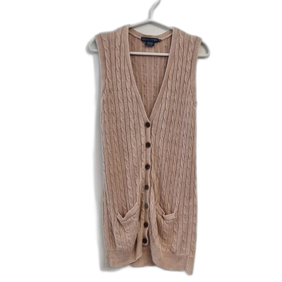 RALPH LAUREN 랄프로렌 100%마 워싱 리넨 베스트 조끼