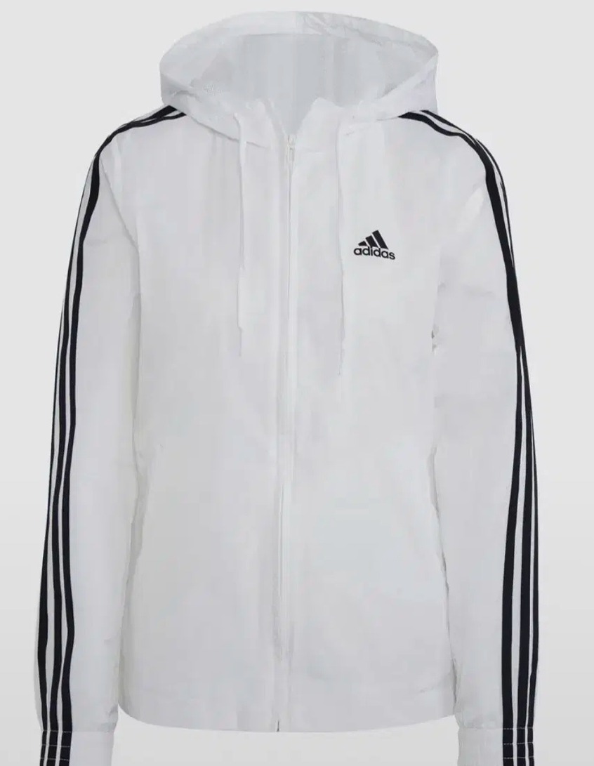 아디다스 여성 3s 화이트 바람막이 자켓m(55-66)