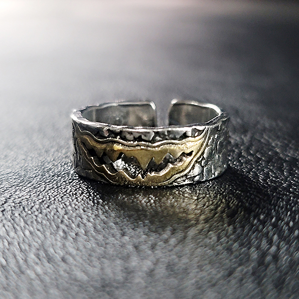 vassago 실버 남자 엔틱 빈티지 선물 소품 반지