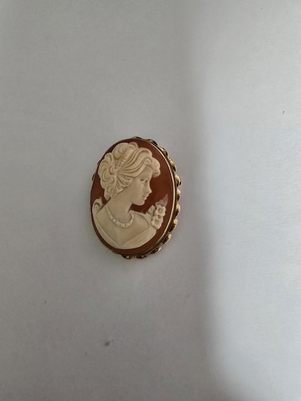 14k 이태리 쉘까메오 팬던트&브로치 5.6g 완전득템