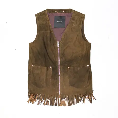 00s JAPAN vtg 디젤 웨스턴 레더 베스트