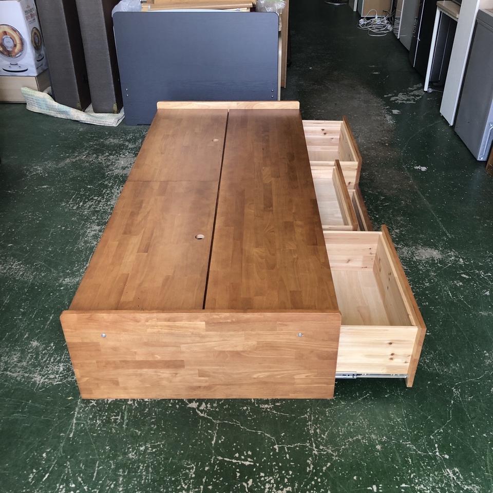 편백나무 원목 싱글 수납형 침대프레임