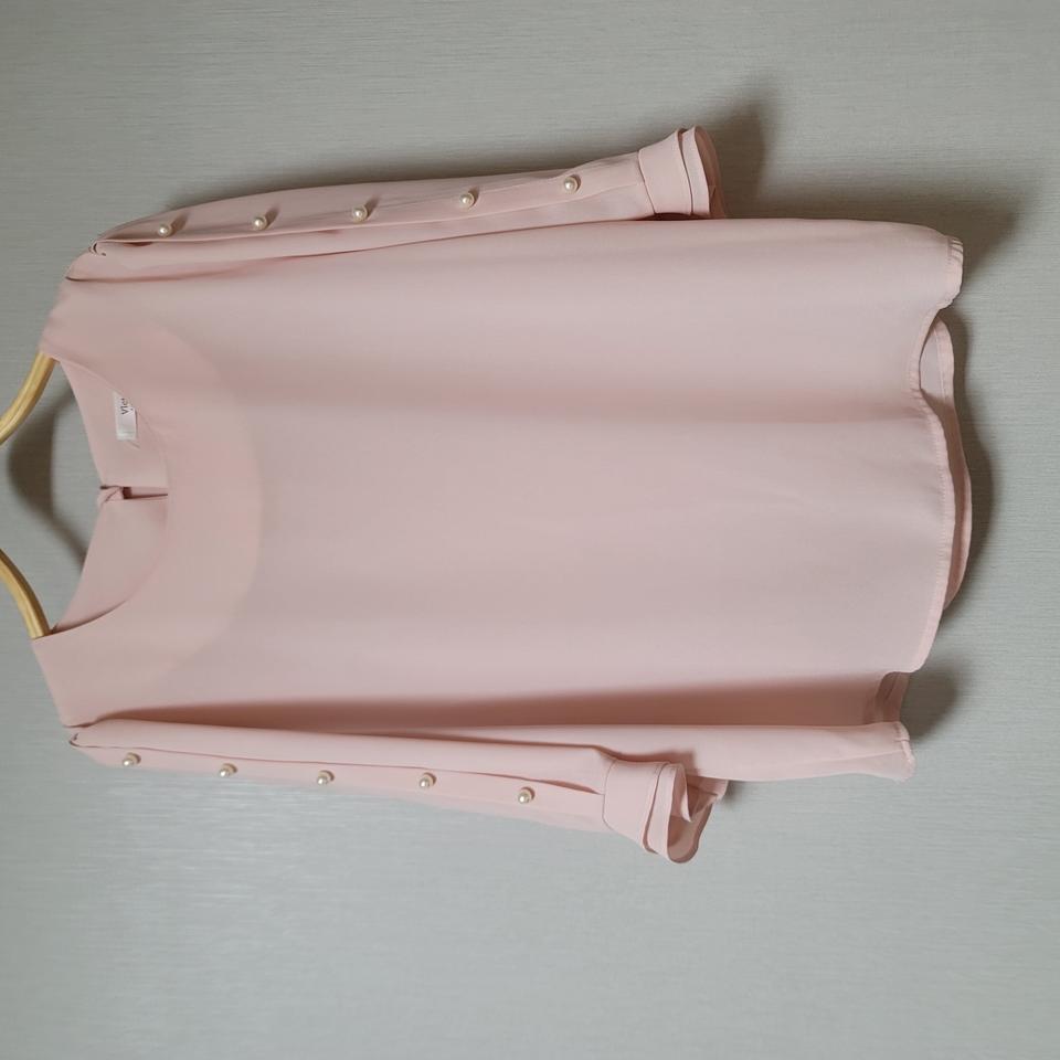 베이비핑크 진주 블라우스