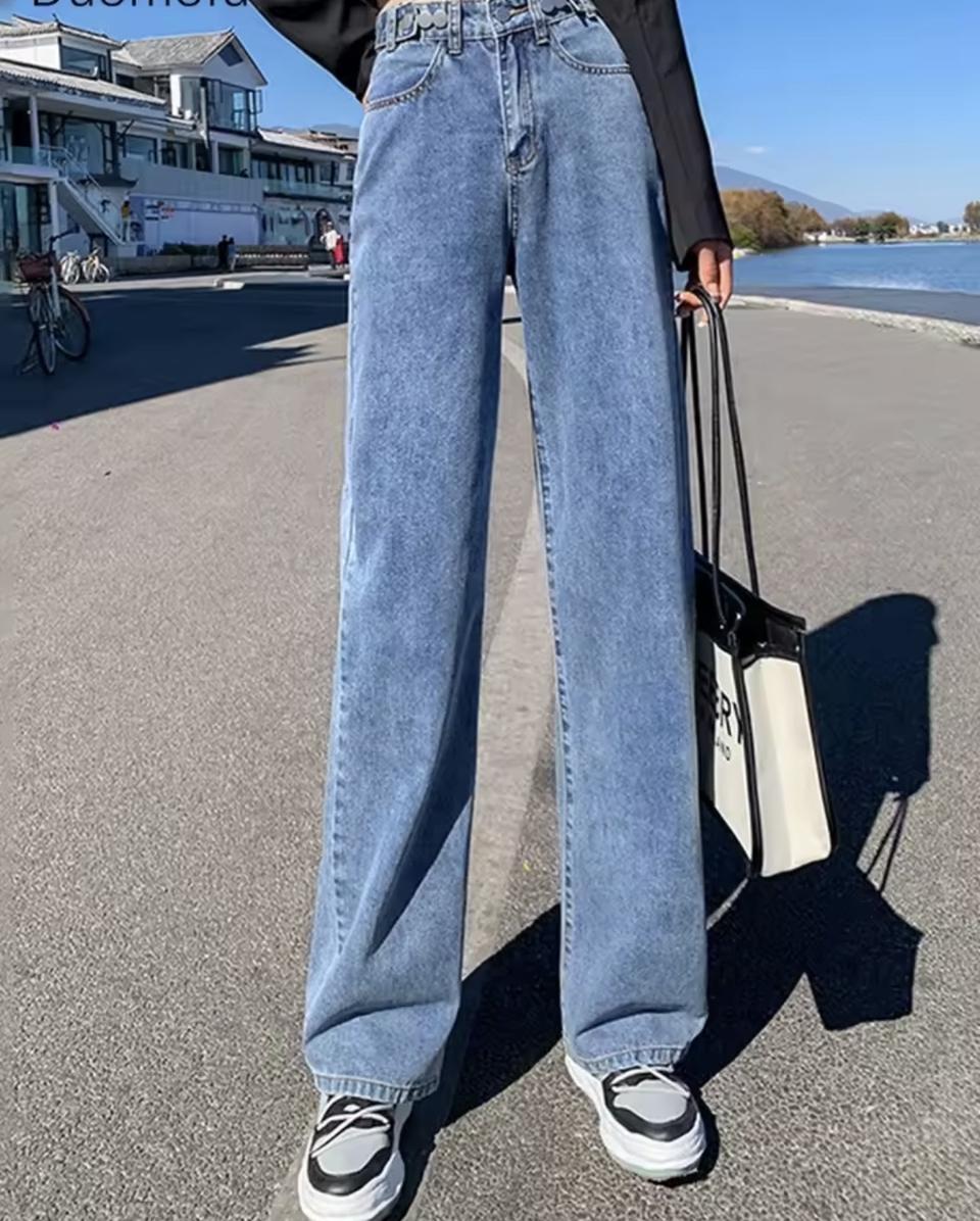 새) 여성 청바지 하이웨스트 스트레이트 일자바지