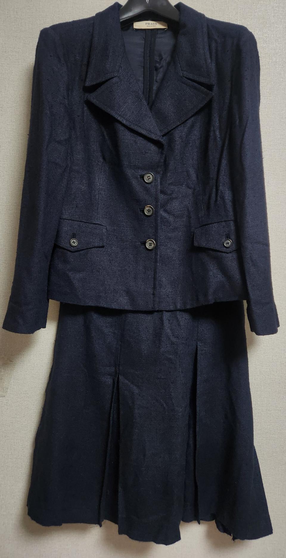 정품)프라다 실크 투피스 셋업