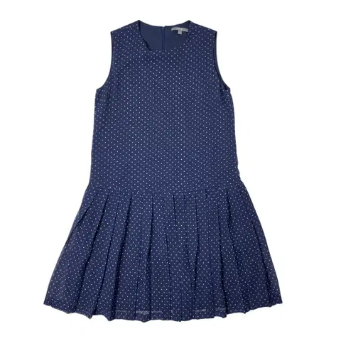 [택포] 유니클로 도트 민소매 원피스 네이비
