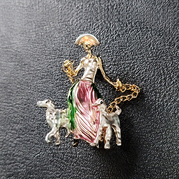 Erica 브로치 남자 여자 엔틱 빈티지 선물 소품 여인 강아지