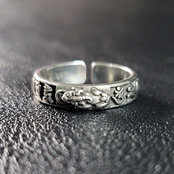 Pixiu 실버 남자 엔틱 빈티지 선물 소품 재물운 금전운 반지