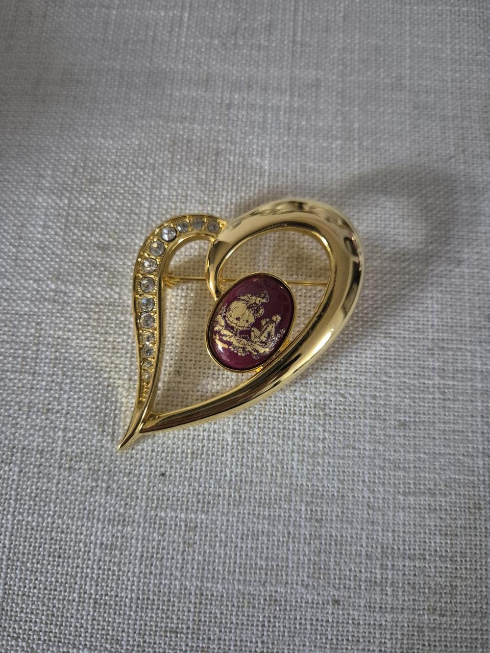 프랑스 리모지 빈티지 연인 브롯치