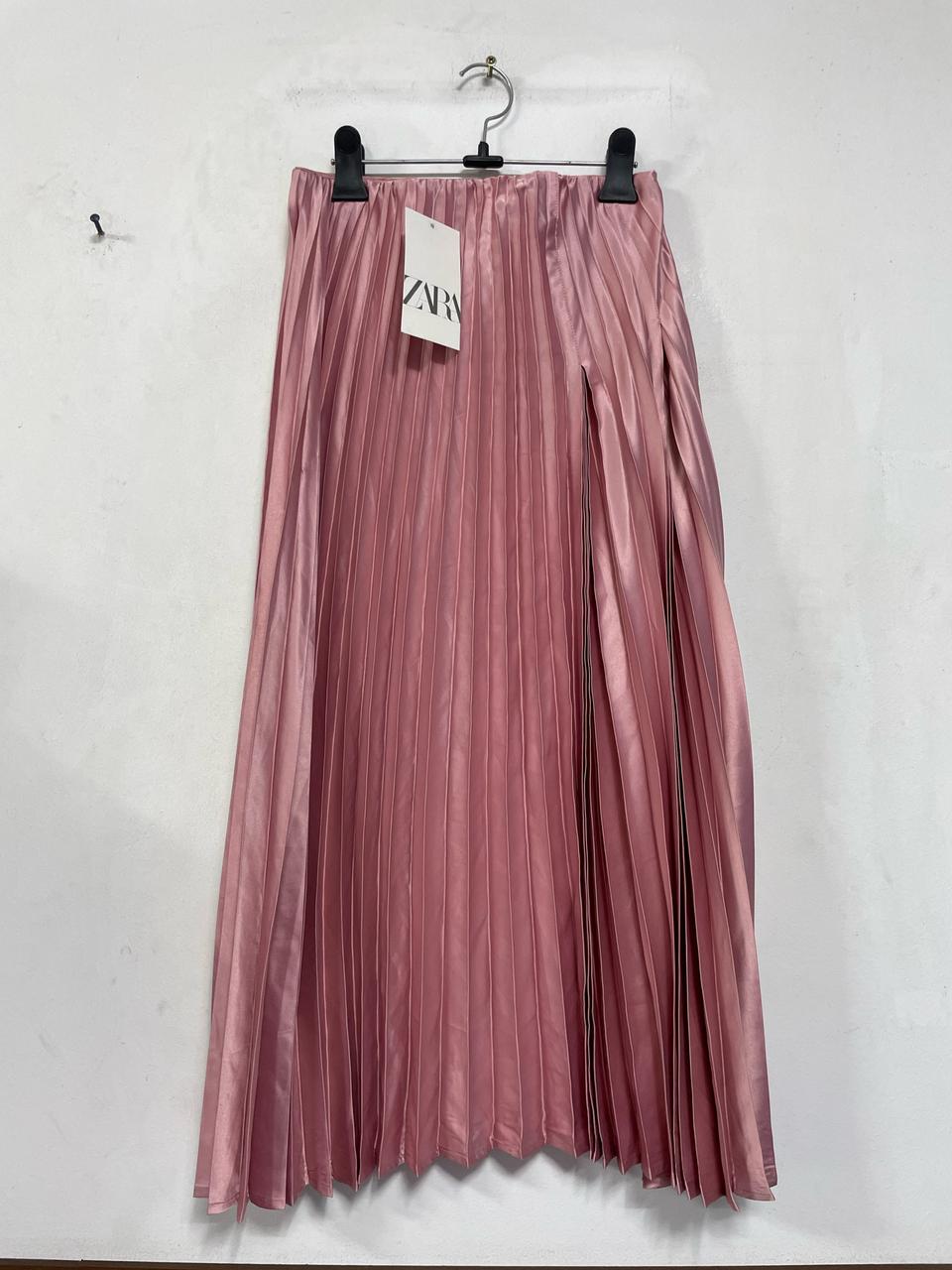 택ㅇ특가새)zara 자라 새틴실키느낌 플리츠 롱 스커트.언발