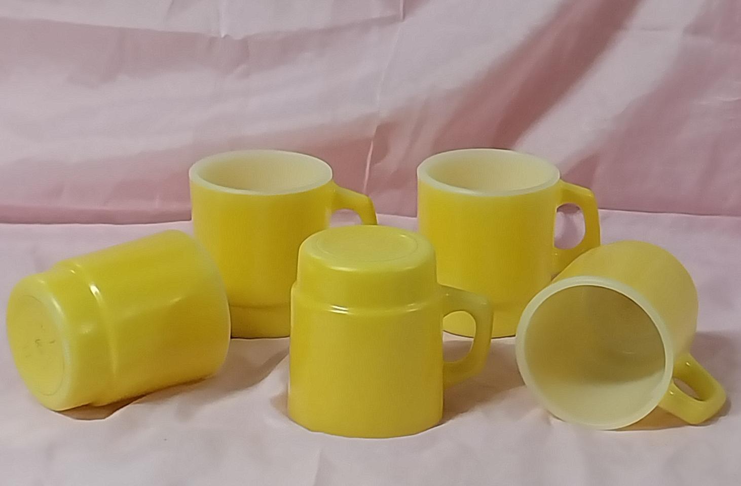 빈티지 레트로  앵커 호킹 밀크글라스 미국생산 오븐용 머그컵 5개.