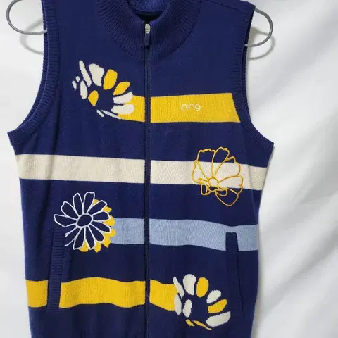 핑 집업니트 조끼