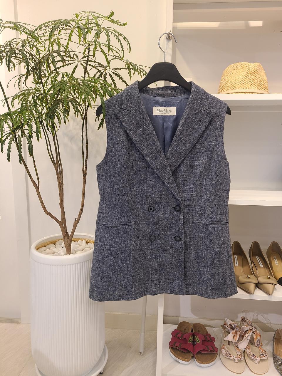 MaxMara 막스마라 실크 린넨 베스트 자켓