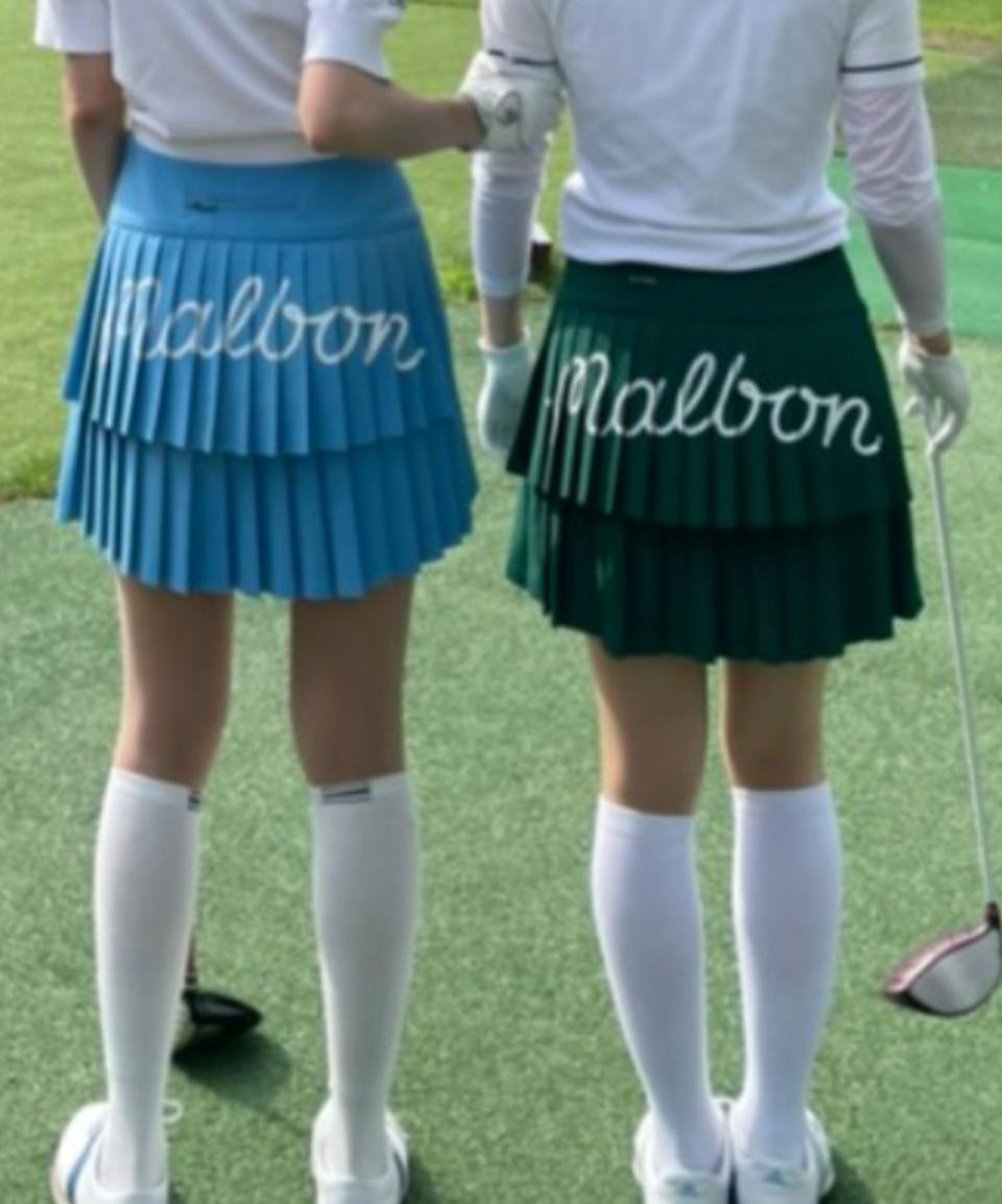 말본 백플리츠 골프스커트