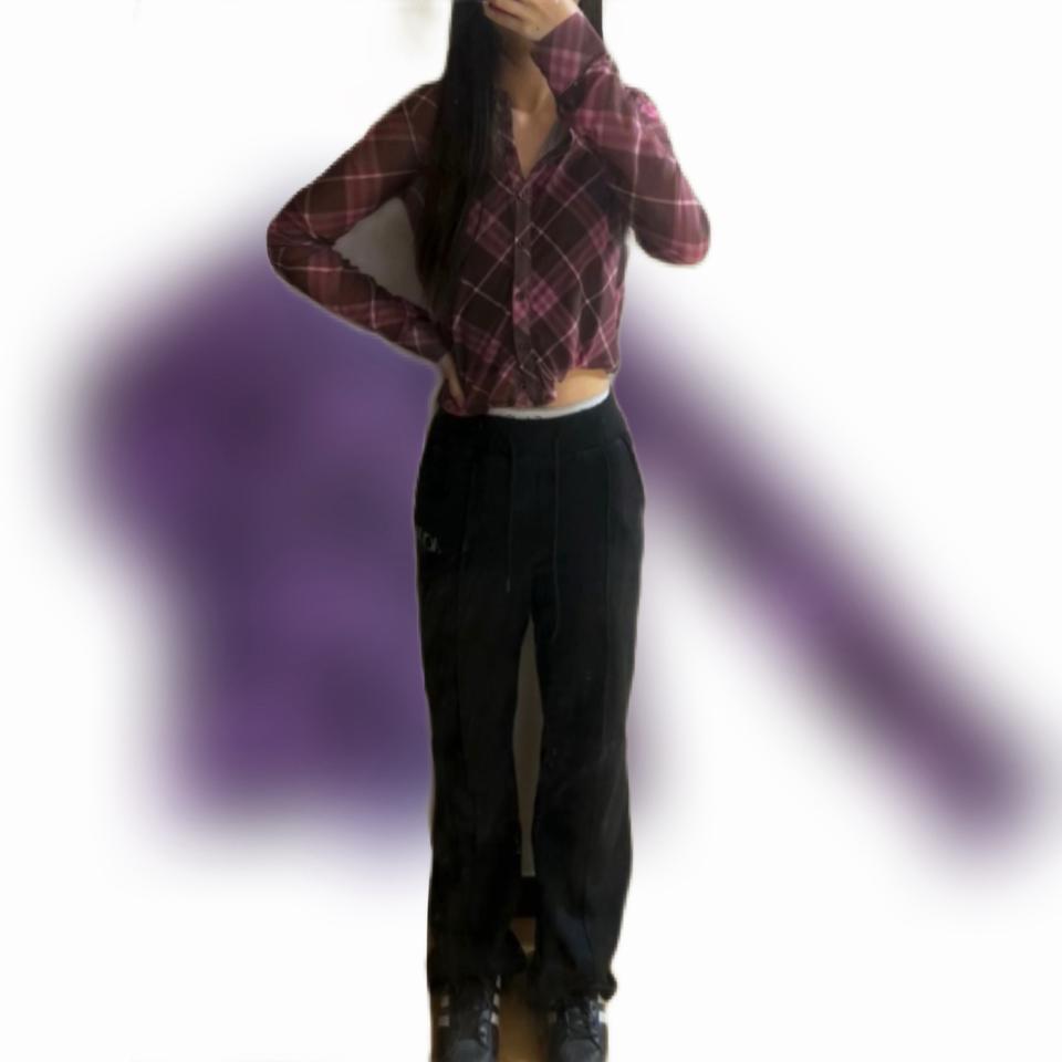 체크 레이어드 긴팔 셔츠