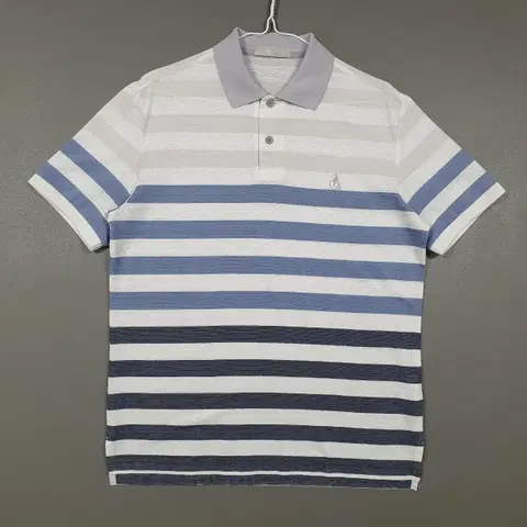 95 (M) 빈폴 신형 소로나 린넨 블록 칼라 티셔츠 라이트 그레이