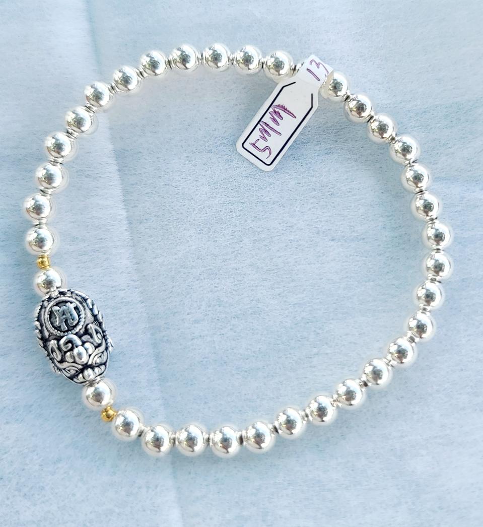 직접 만든  수제 예쁜 순은 925 비휴 팔찌 입니다