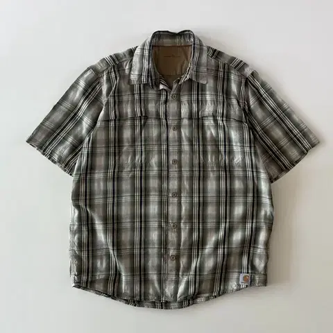 칼하트 체크 반팔 셔츠 L
