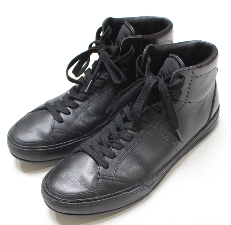 프라다 270 가죽 하이탑 스니커즈 아주좋음