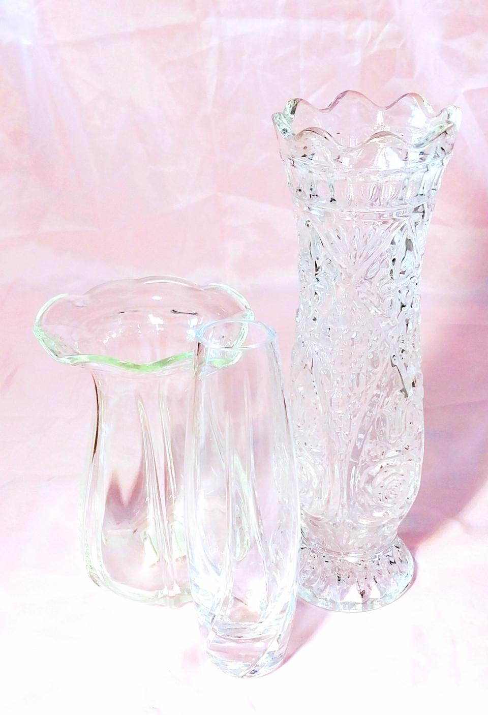 크리스탈 꽃병 3종 세트.