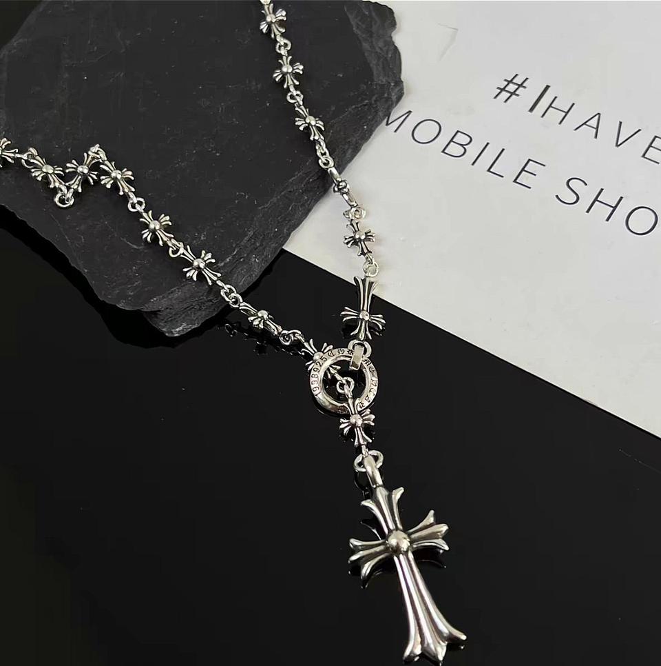 925실버 크롬하츠 Y자 십자가 타이니 목걸이<남여공용>새상품