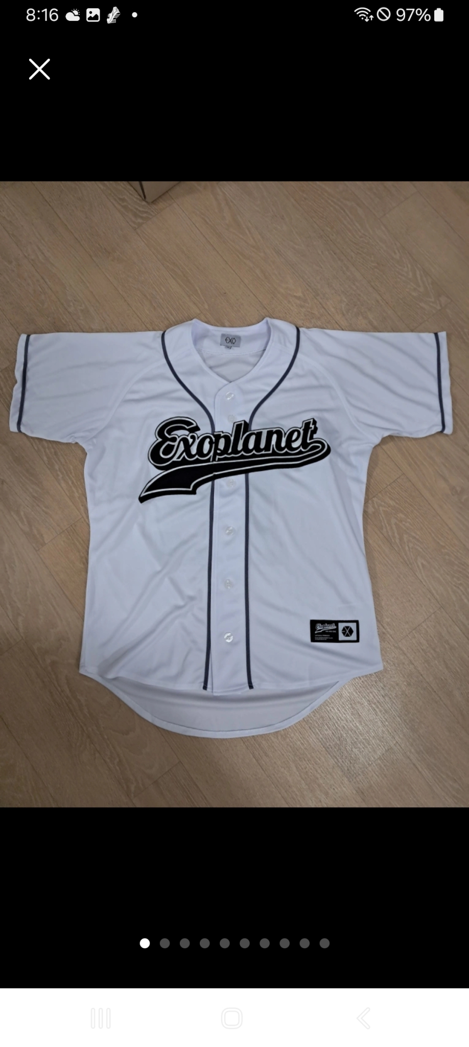 EXO 엑소 찬열 공식 베이스볼 유니폼 저지 M