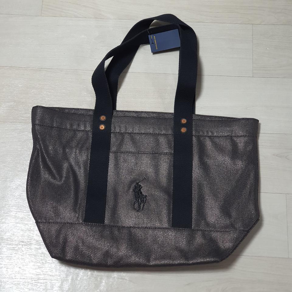 폴로 랄프로렌 메탈릭 캔버스 빅 포니 토트백 새상품