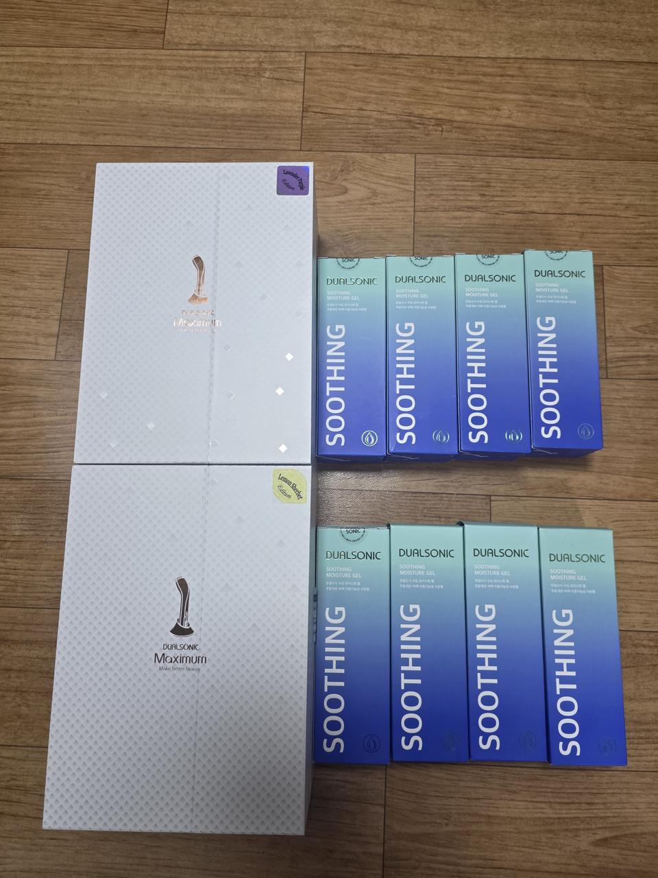 [새상품] 듀얼소닉 맥시멈+수딩 모이스춰젤 5개(퍼플/레몬)