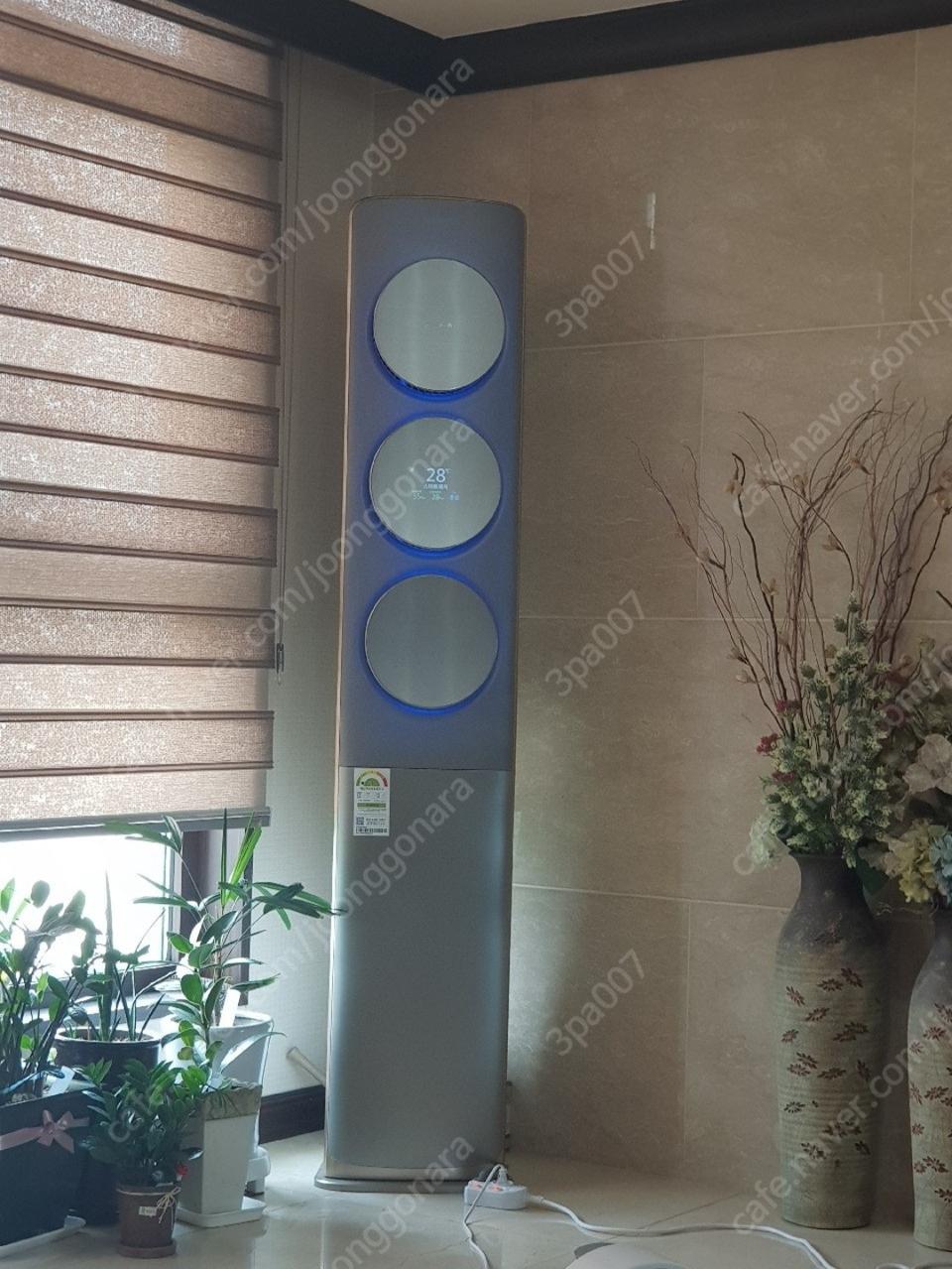 삼성 스탠드 25평형 무풍 로즈핑크 1등급 고가 모델 에어컨 판매