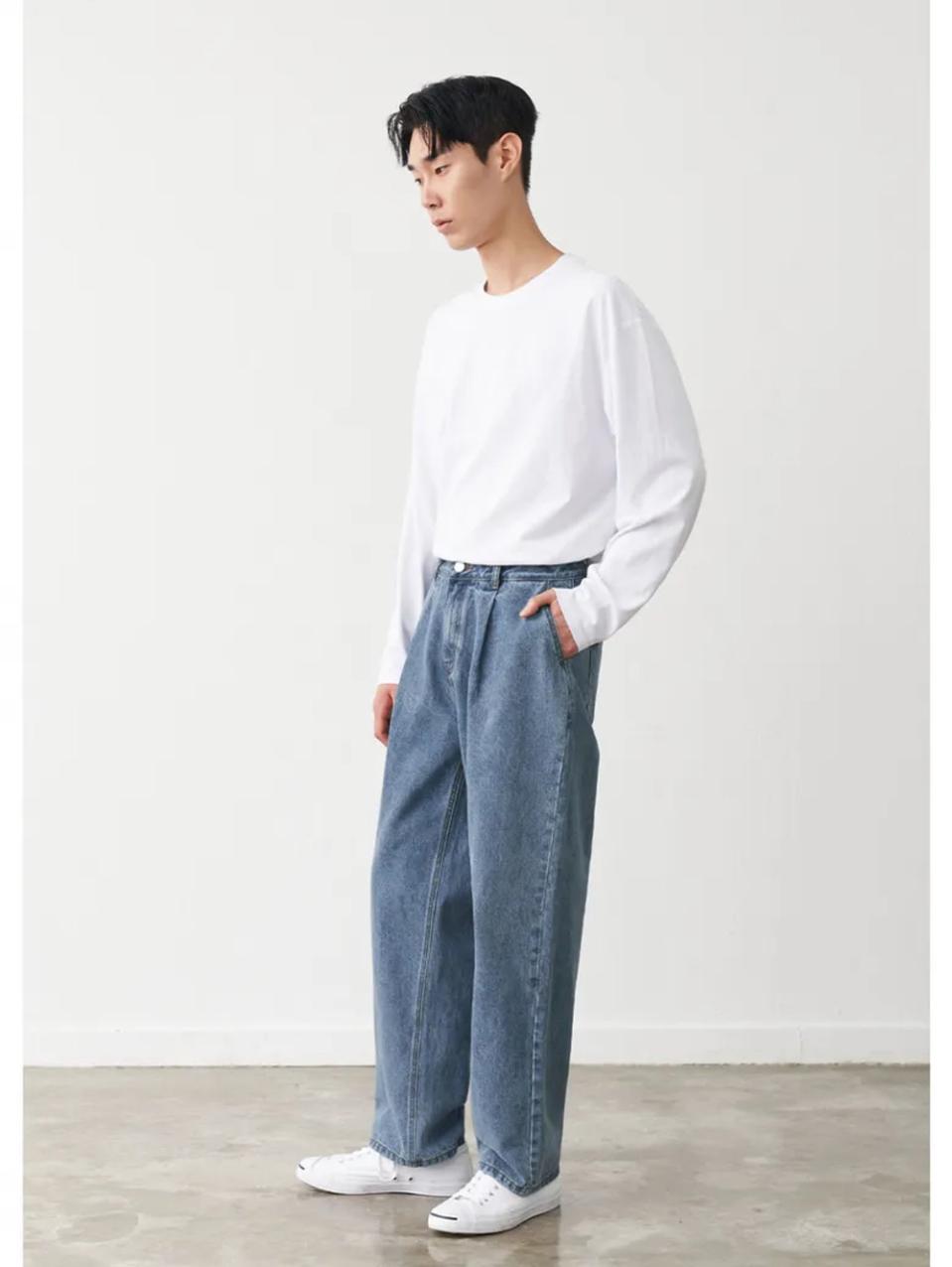 [TYPE JEAN] 원턱 와이드 데님 팬츠 (LIGHT BLUE