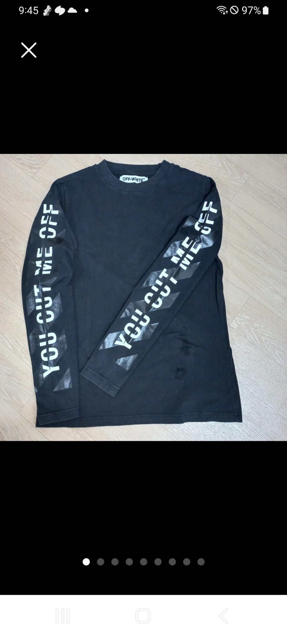 오프화이트 롱슬리브 긴팔티 95