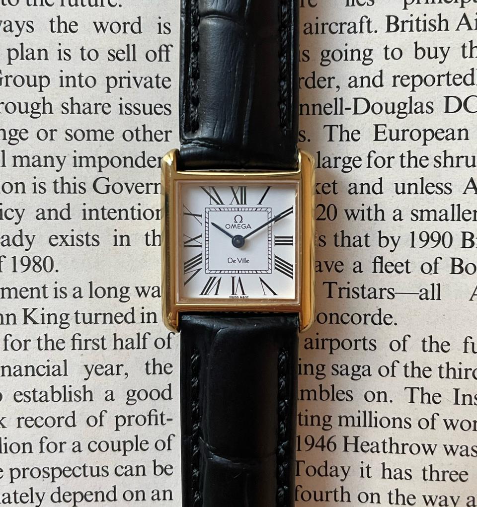 오메가 탱크 수동 골드 여성 빈티지 시계