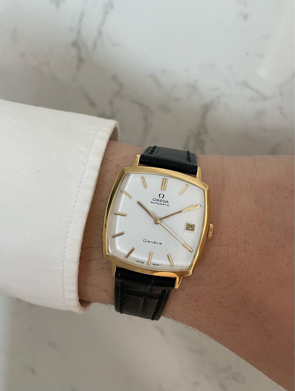 오메가 제네브 탱크 오토매틱 시계