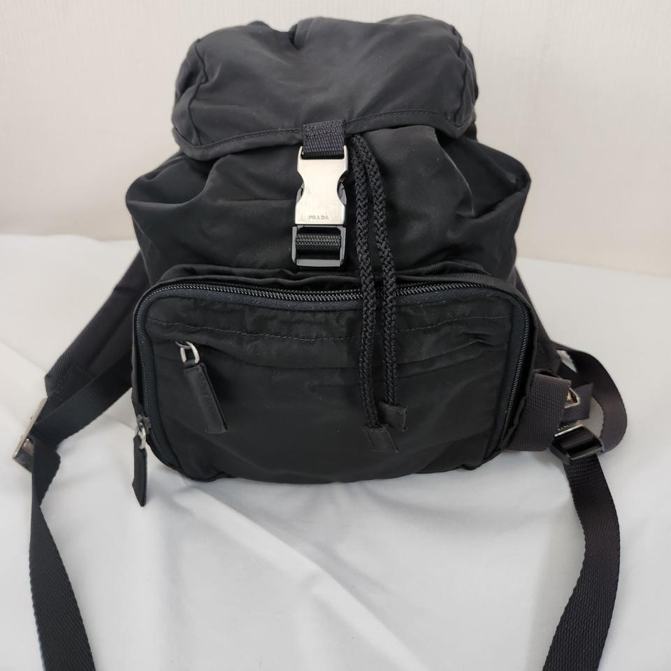 프라다 백팩  테수트 나일론 미니 블랙 백팩 V152