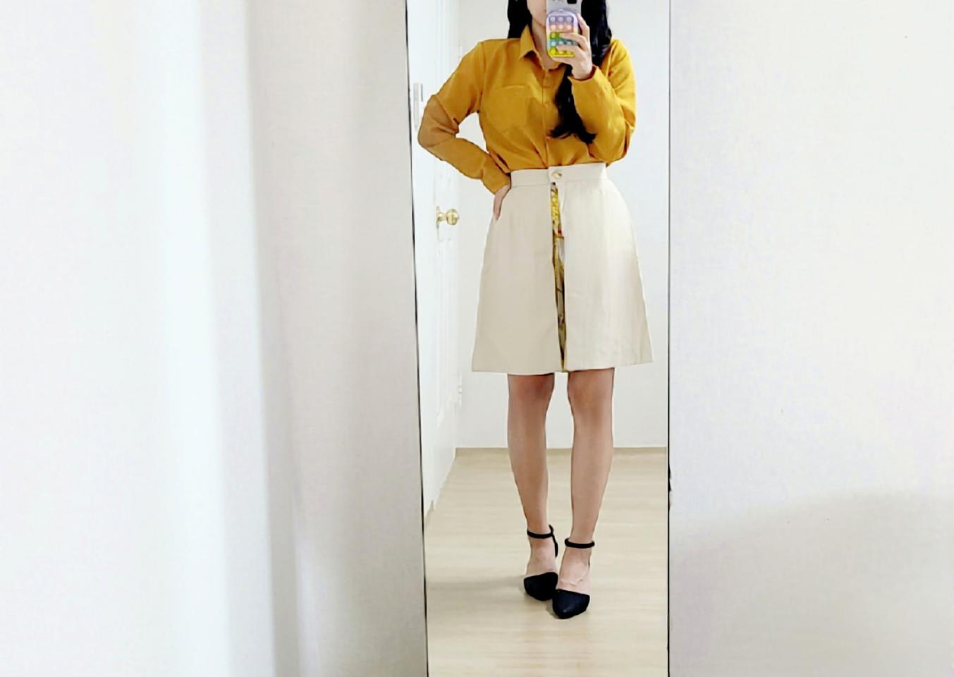 랩 스타일 앞지퍼 치마 반바지