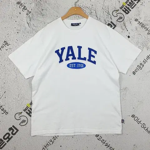 예일 YALE 아메카지 자수로고 반팔 티 화이트 L 1000437