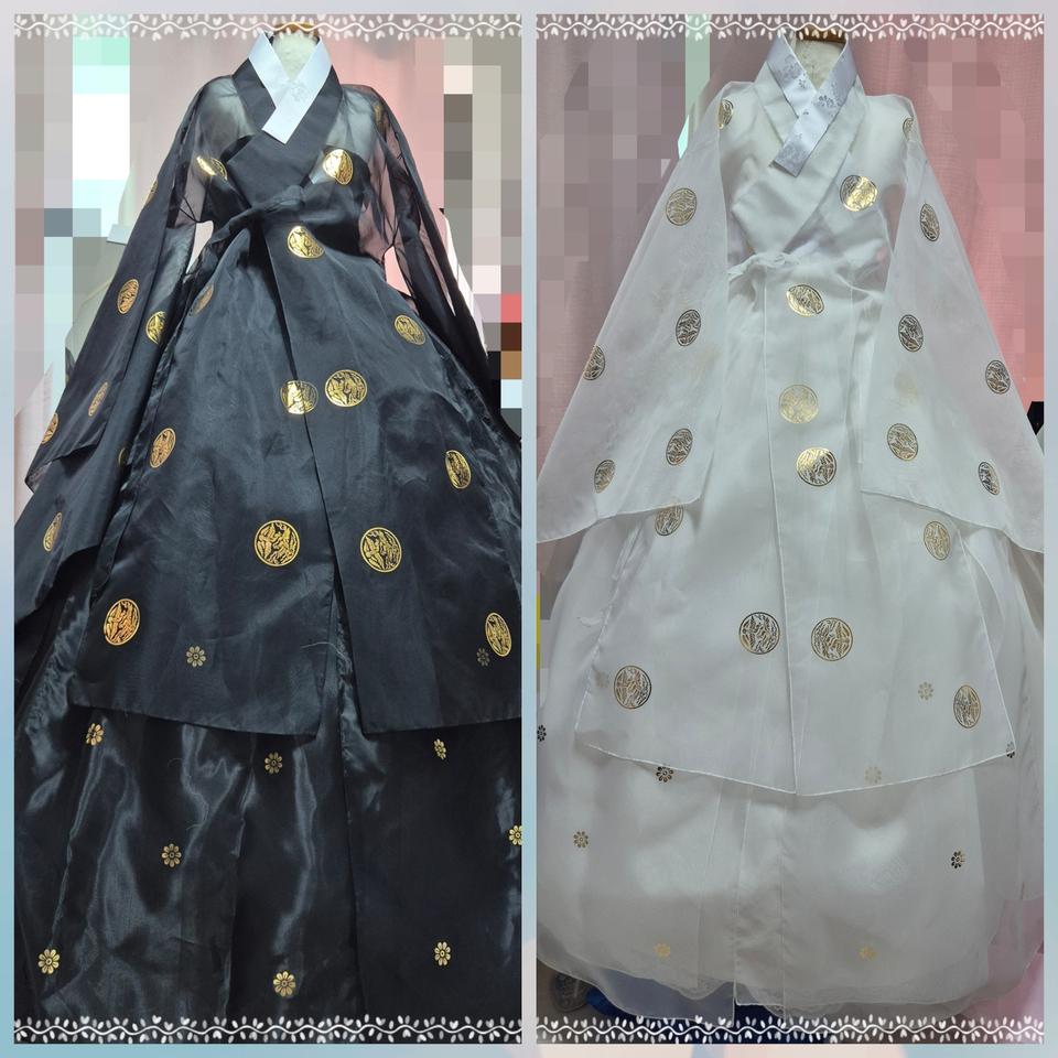 시스루 금박 원삼 세트