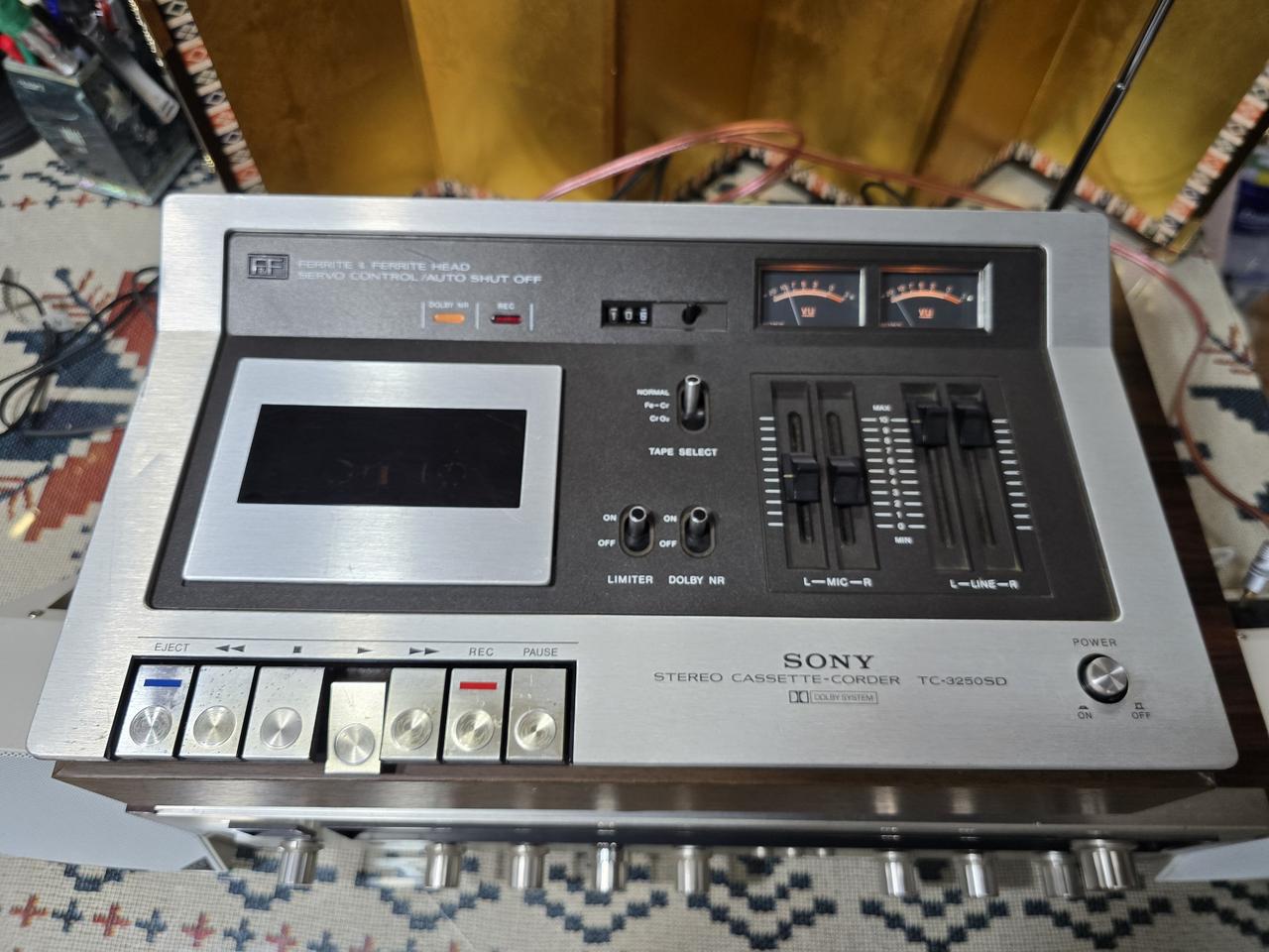빈티지 소니 스테레오 카세트 코더 TC-3250SD