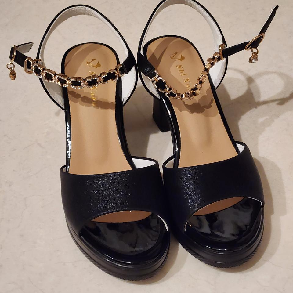 세틴 펌프스 펄 블랙구두