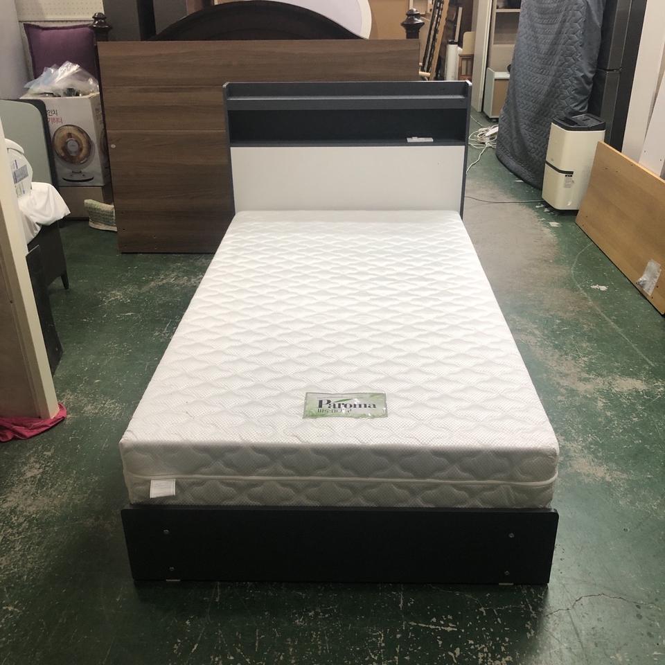 파로마가구 수퍼싱글 수납형 LED 침대세트